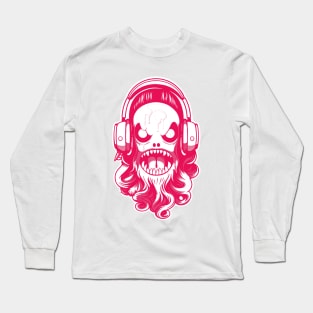 horror and cute headphone fantastic and gotic graphic design ironpalette Long Sleeve T-Shirt